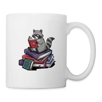 Bookworm Raccoon Trash Panda Reading Books - Mug - white - Right