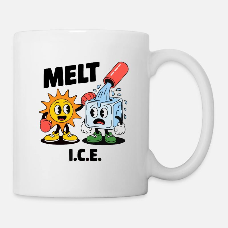 Melting Eis Klimawandel Cartoon - Mug - white