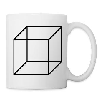 Würfel Quadrat - Tasse - Weiß - Rechts