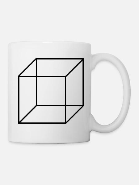 Würfel Quadrat - Tasse - Weiß