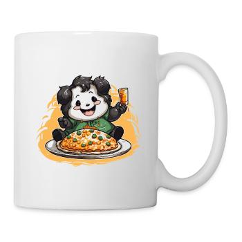 Pizza Panda Feier - Tasse - Weiß - Rechts