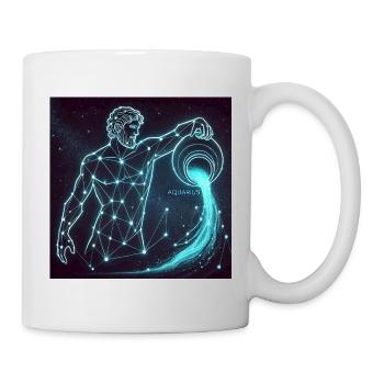 Aquarius T-shirt – Constellation Star Sign - Mug - white - Right