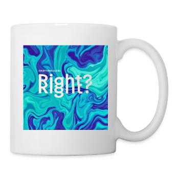 Right? Marbled Blues Typography - Mug - white - Right