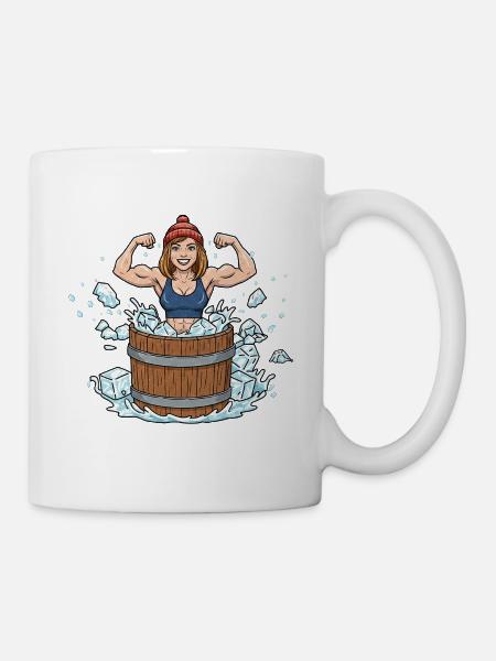 Eisbaden Frau - Tasse - Weiß