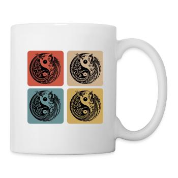 Yin Yang Drache und Phönix - Tasse - Weiß - Rechts
