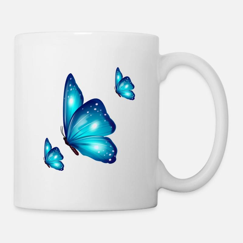 Schmetterlingstrio - Tasse - Weiß