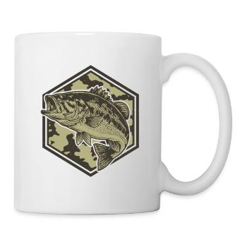 Bass im Camouflage Hexagon - Tasse - Weiß - Rechts