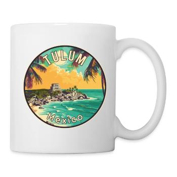 Tulum in Mexiko Tropisches Paradies Reisekunst - Tasse - Weiß - Rechts