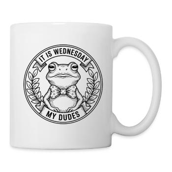 Mittwoch-Frosch-Fliege-Logo - Tasse - Weiß - Rechts