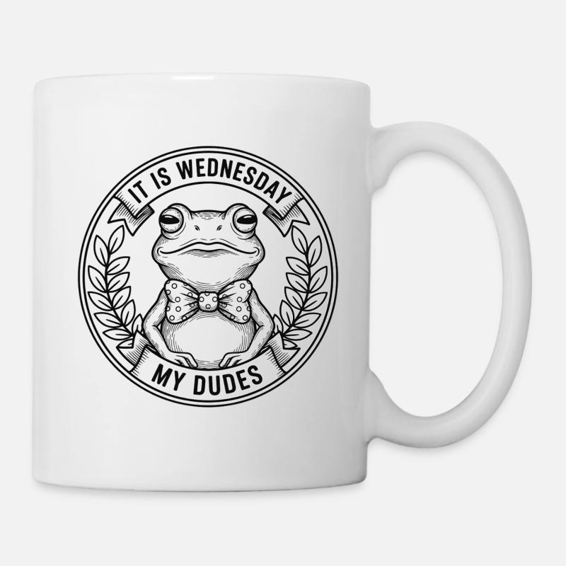 Mittwoch-Frosch-Fliege-Logo - Tasse - Weiß