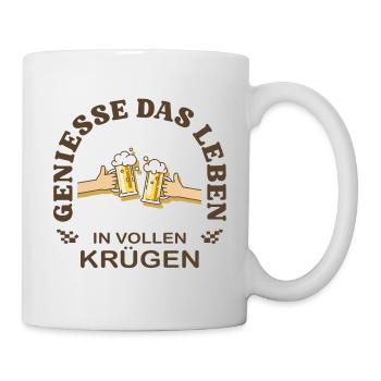 Profite de la vie – Santé, Dicton de la chope de bière - Mug blanc - blanc - Droite