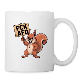 FCK AFD - Antifa Eichhörnchen Tee - Tasse - Weiß - Rechts