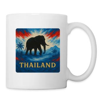 Design de voyage d’éléphant en Thaïlande - Mug blanc - blanc - Droite