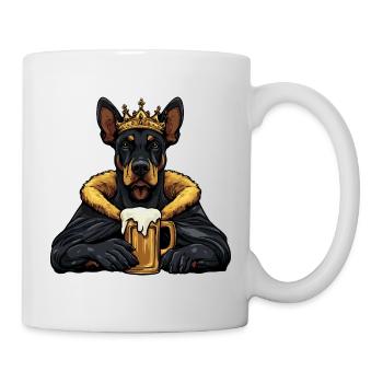 Dobermann Hund Bier König - Tasse - Weiß - Rechts