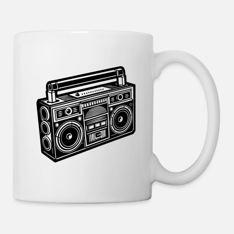 Radio-Boombox - Tasse - Weiß