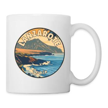 Explorez Lanzarote en Espagne Îles Canaries anciennes - Mug blanc - blanc - Droite