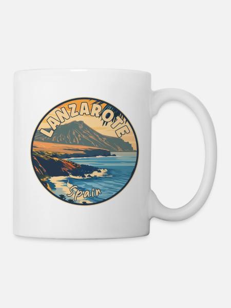 Explorez Lanzarote en Espagne Îles Canaries anciennes - Mug blanc - blanc