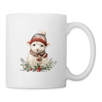 Brebis d’hiver avec écharpe - Mug blanc - blanc - Droite