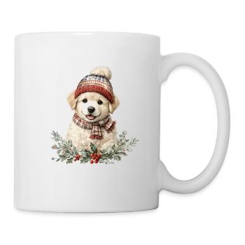 Winterpfote Hund mit Mütze - Tasse - Weiß - Rechts