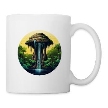 Cascade rocheuse tropicale dans la jungle - Mug blanc - blanc - Droite