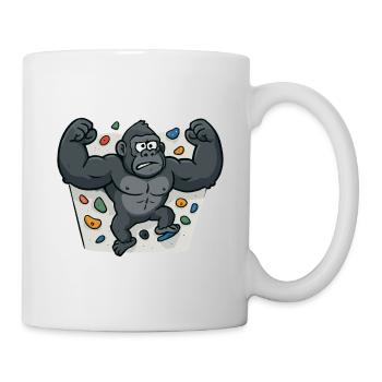 Drôle de bloc de gorille – Dessin animé - Mug blanc - blanc - Droite