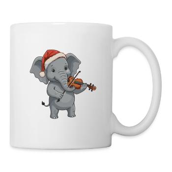 Éléphant de Noël Animal jouant du violon - Mug blanc - blanc - Droite