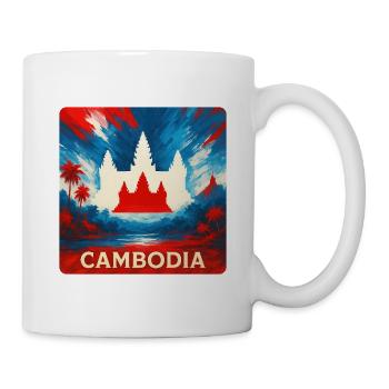 Kambodscha Tempel Design - Tasse - Weiß - Rechts