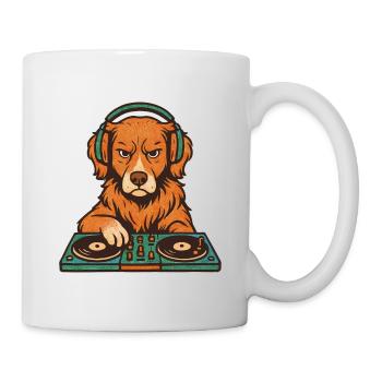 DJ Great Retriever in Retro Vinyl Style - Mug - white - Right