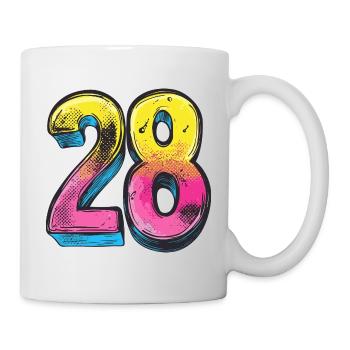 28 Nombre Coloré - Mug blanc - blanc - Droite