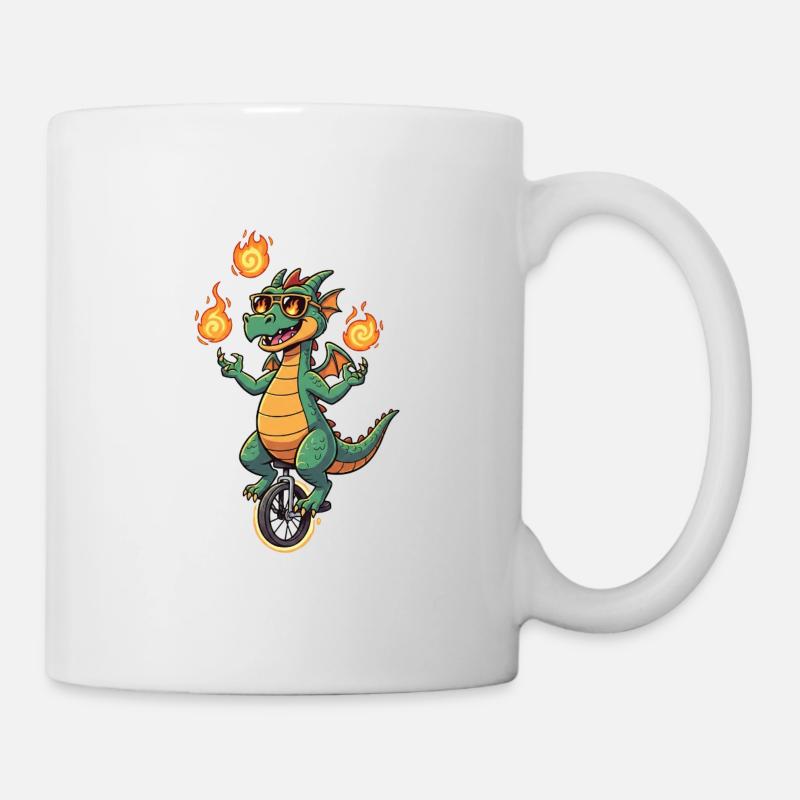 Souffleur d’incendie sur monocycle - Mug blanc - blanc