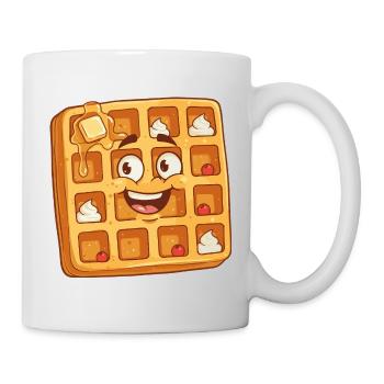 Happy Waffle Face Cartoon - Mug - white - Right