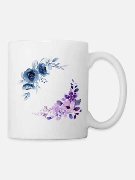 2 floral bouquets - Mug - white