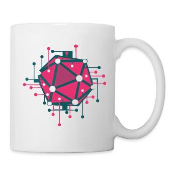 Réseau géométrique rose techno - Mug blanc - blanc - Droite