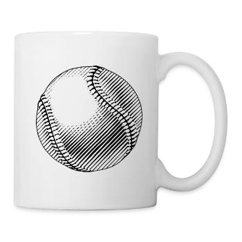 Balle Baseball Gravée Linéaire - Mug blanc - blanc - Droite