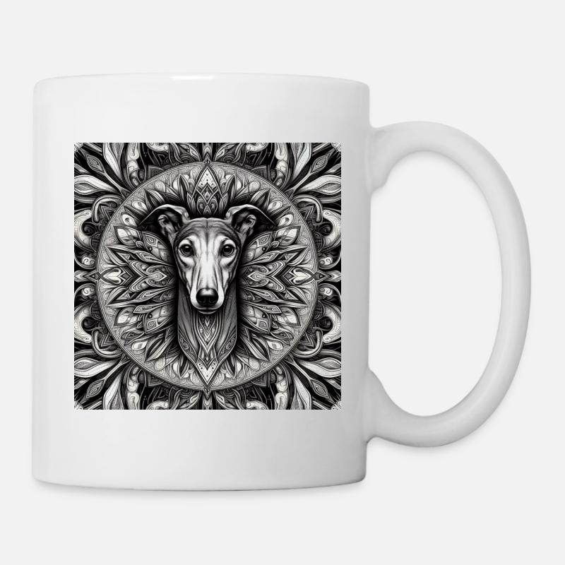 Windhund Mandala - Tasse - Weiß