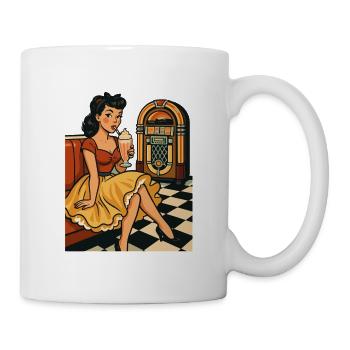 50s Rockabella: Pin-Up in the Diner with Milkshake - Mug - white - Right