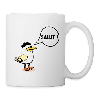 Béret Mouette Salut - Mug blanc - blanc - Droite