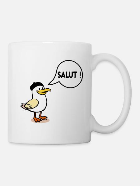 Béret Mouette Salut - Mug blanc - blanc