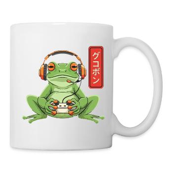 Japanese Gamer Frog Art Men Women Boys Funny - Mug - white - Right