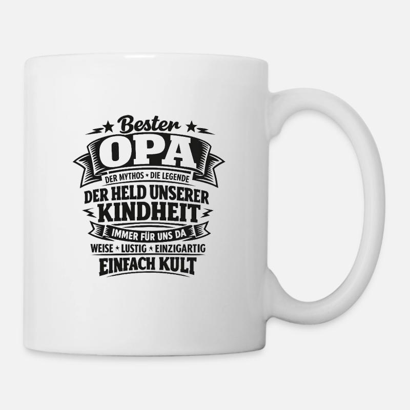 Bester Opa Held der Kindheit - Tasse - Weiß