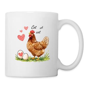 Heart Hen and Watercolor Eggs - Mug - white - Right