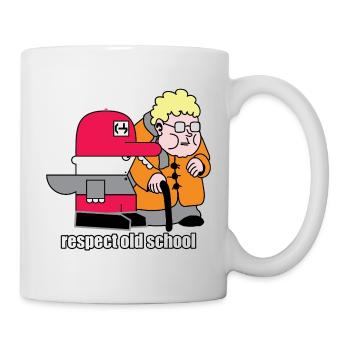 Respect Old School Retro Cartoon - Mug - white - Right
