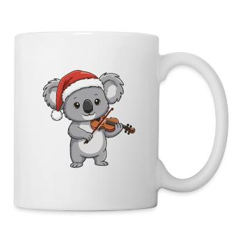 Christmas Koala Bear Playing Violin Art - Mug - white - Right