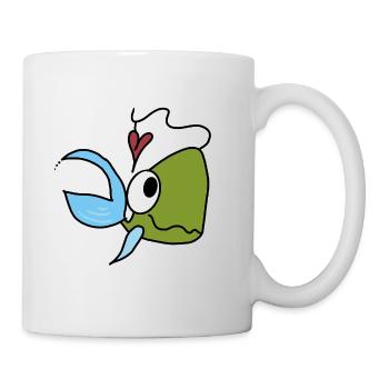 Meeresfreund Fisch Herz Cartoon - Tasse - Weiß - Rechts