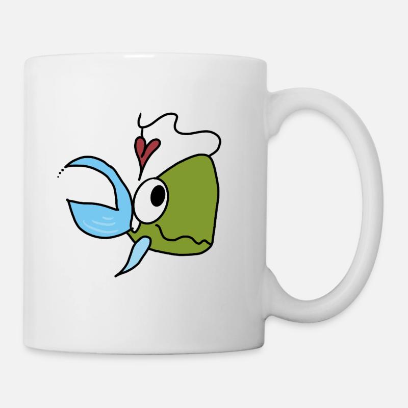 Meeresfreund Fisch Herz Cartoon - Tasse - Weiß