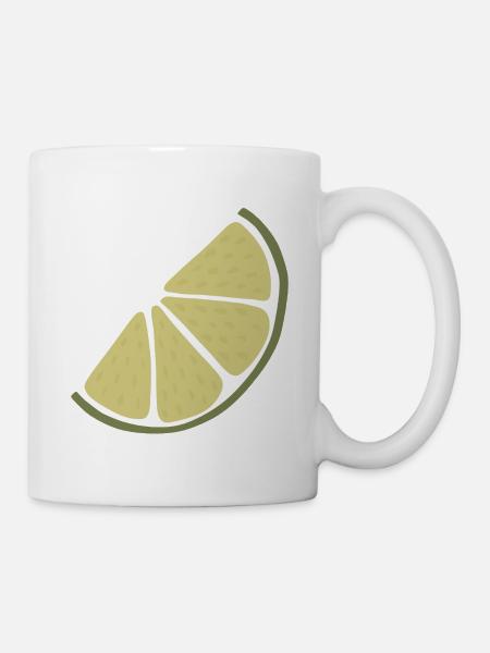 Lime Slice Minimalistische Limette - Tasse - Weiß