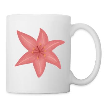 Pink Lily Bloom Illustration - Mug - white - Right