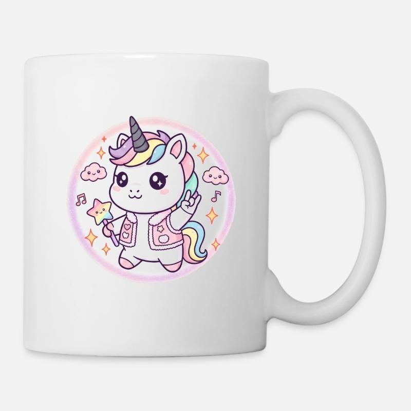 Kawaii Unicorn Pastel Magic - Mignon & Mignon - Mug blanc - blanc