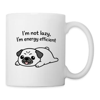 Im Not Lazy Im Energy Efficient Funny Pug Dog - Mug - white - Right