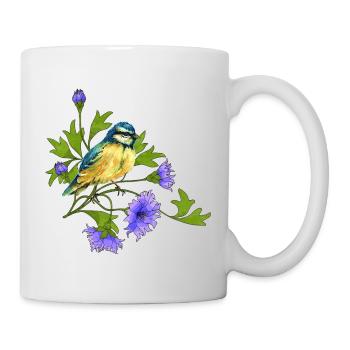 Bunter Vogel - Tasse - Weiß - Rechts
